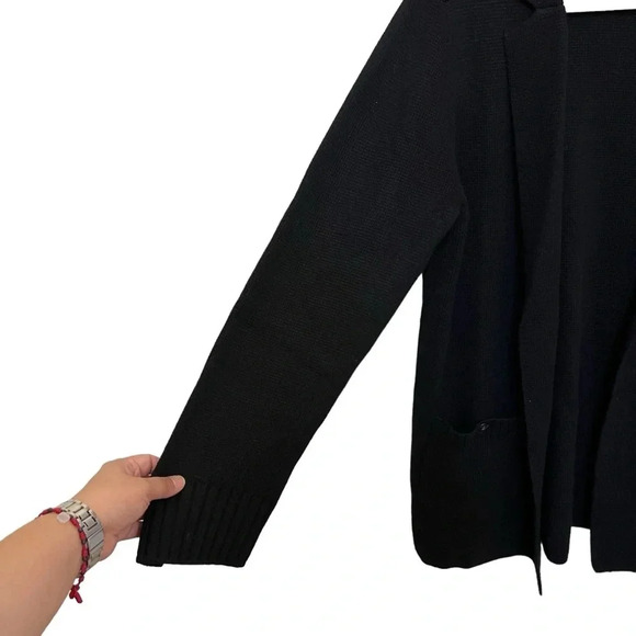 Talbots Wool Blend Open Cardigan Black Size Large - Picture 3 of 9